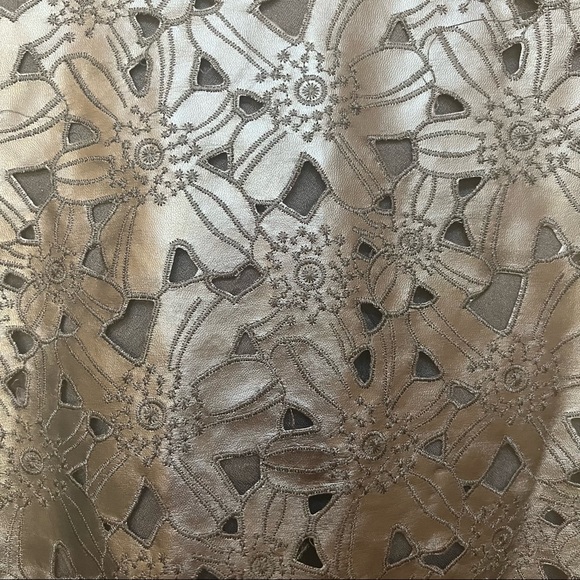 J.O.A. Black Faux Leather Floral Laser Cut Dress B6/32 - Picture 7 of 12